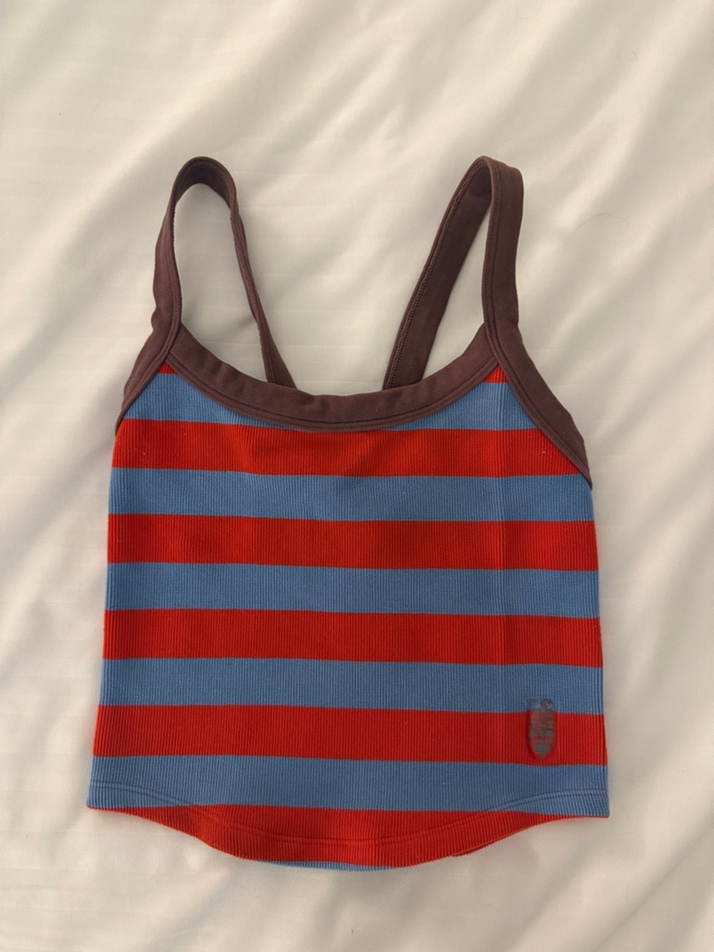 FP Movement Striped Red & Blue Ribbed Active Top